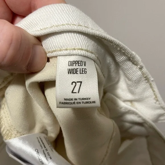 BDG Urban Outfitters Dipped V Wide Leg White Jeans Y2K jeans Size 27 - Picture 11 of 11